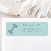 動物愛好家ドッグボーンティール（緑がかった色） ラベル (インサイチュ)