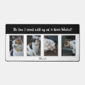 動物愛好家ネコ4写真名白黒 デスクマット (正面)