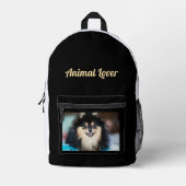 動物愛好家文字プリントドッグスタイリッシュバッグ プリントバックパック (正面)