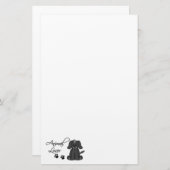 動物愛好家漫画の犬と足跡 便箋 (正面/裏面)