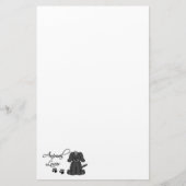 動物愛好家漫画の犬と足跡 便箋 (正面)