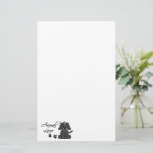 動物愛好家漫画の犬と足跡 便箋 (スタンド正面)