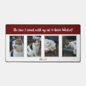 動物愛好家猫4 photo name white burgundy デスクマット (正面)