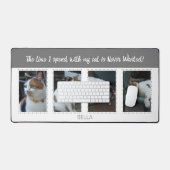 動物愛好家猫4 photoname white gray デスクマット (キーボード&マウス)