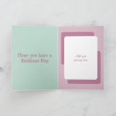 動物愛好家追加フォトラベンダーグリーン誕生日 カード (内部)