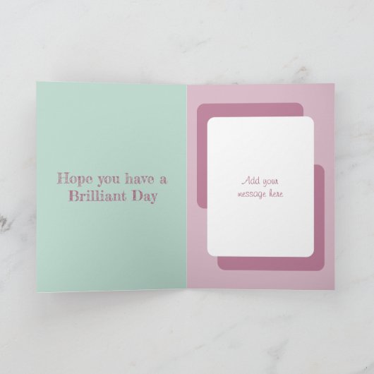 動物愛好家追加フォトラベンダーグリーン誕生日 カード (内部)