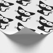 動物愛好家：かわいい黒猫/子猫パターン ラッピングペーパー (角)