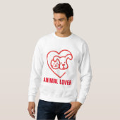 動物愛好家、ネコ&ドッグ、Tシャツ スウェットシャツ (正面フル)