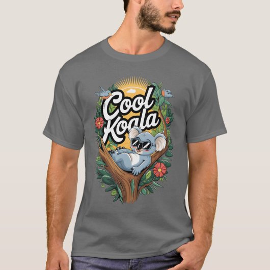動物愛好家+動物保護者向けのかわいいコアラのヴィン Tシャツ (正面)