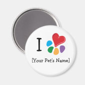 動物愛好家_Iハートテンプレート マグネット (正面/裏面)