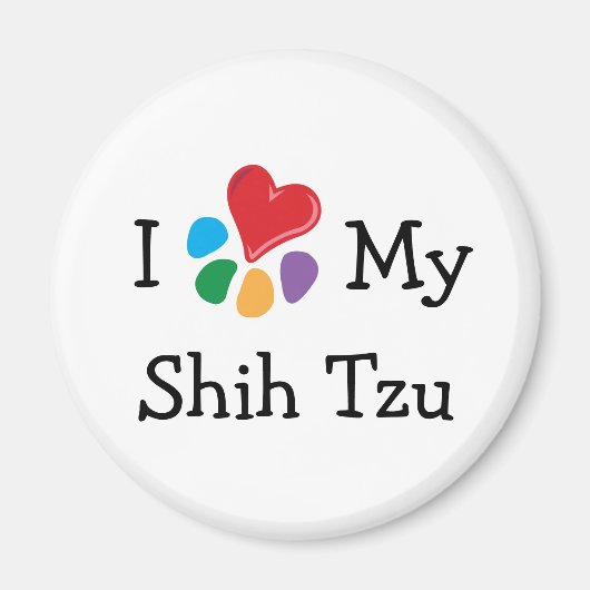 動物愛好家_Iハートマイシーズー（犬）Tzu マグネット (正面)