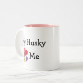 動物愛好家_Iハートマイハスキー ツートーンマグカップ (正面左)