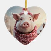 動物愛好者へのギフト, 農場愛好者へのギフト, かわいい豚 セラミックオーナメント (正面)