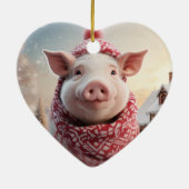 動物愛好者へのギフト, 農場愛好者へのギフト, かわいい豚 セラミックオーナメント (裏面)