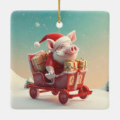 動物愛好者へのギフト, 農場愛好者へのギフト, かわいい豚 セラミックオーナメント (裏面)