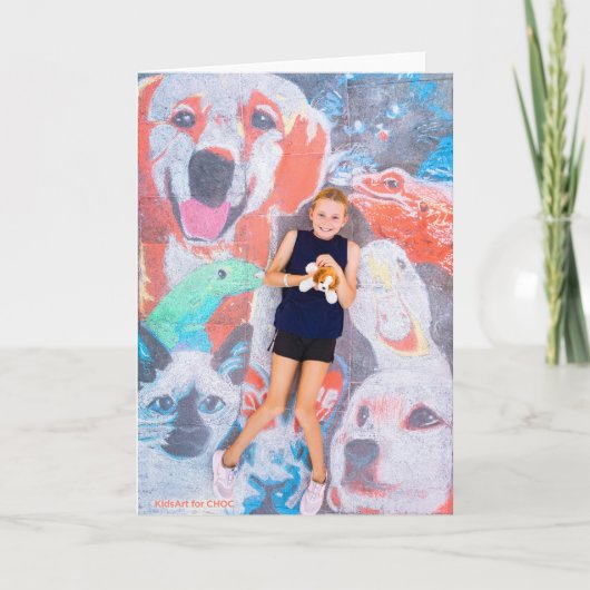 動物愛好者 - 子供たちの芸術作品のためのCHOC サンキューカード (正面)