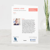 動物愛好者 - 子供たちのCHOCのためのアート サンキューカード (裏面)