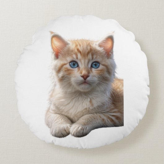 動物愛猫枕 ラウンドクッション (正面)