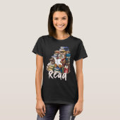 動物愛者フクロウ読の著書Librarian Across Am Tシャツ (正面フル)
