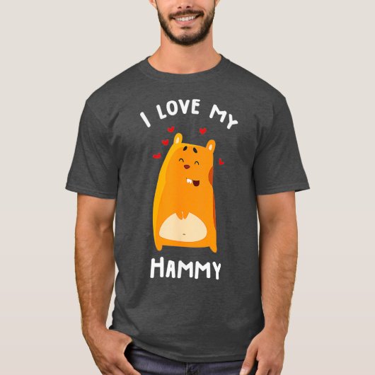 動物愛護のハムスターシャツが大好き Tシャツ (正面)