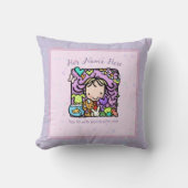 動物愛護の獣医ギフトが大好きかわいい少女 クッション (正面)