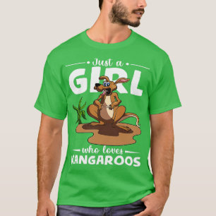 動物愛護オーストラリアKangaroを愛する女の子 Tシャツ