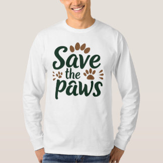動物愛護ペット愛好家のためのセーブ・ザ・ポーズ動物保護 Tシャツ