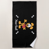 動物愛護犬の贈与 ビーチタオル (正面)