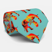 動物愛護 – 象シルエットフラクタル1 ネクタイ (ロール)