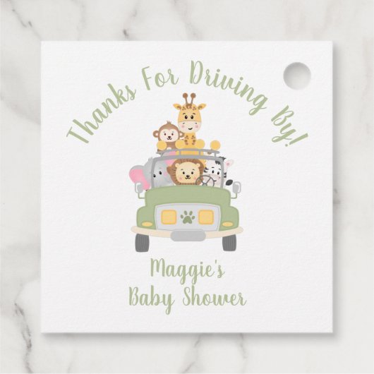 動物感謝していサファリのベビーシャワーで運転する フェイバータグ (裏面)