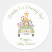 動物感謝していサファリのベビーシャワーで運転する ラウンドシール (正面)