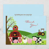 動物感謝カード フラット サンキューカード (正面/裏面)