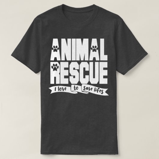 動物救出部隊ボランティア避難所スタッフ動物 Tシャツ (デザイン正面)