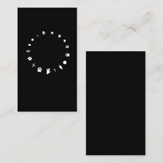 動物救助手助け足の足跡の輪の愛 名刺 (正面/裏面)