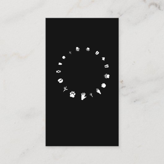 動物救助手助け足の足跡の輪の愛 名刺 (正面)