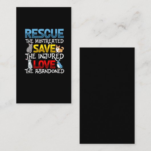 動物救助支援かわいい猫うさぎの鳥 名刺 (正面/裏面)