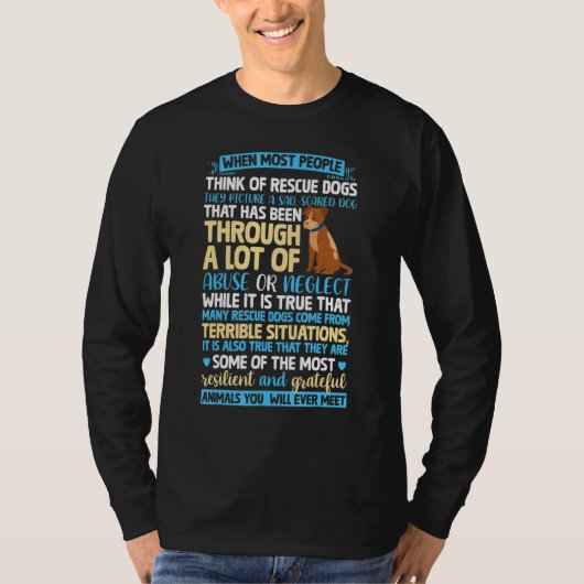 動物救助犬が犬を飼う Tシャツ (正面)
