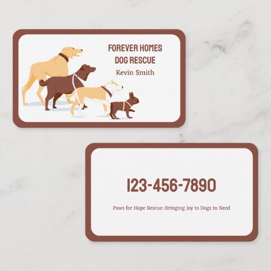 動物救助犬 名刺 (正面/裏面)