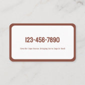 動物救助犬 名刺 (裏面)