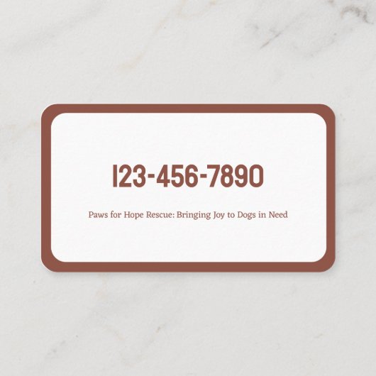 動物救助犬 名刺 (裏面)