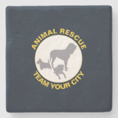 動物救助 ストーンコースター (正面)