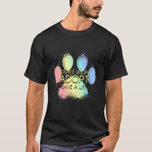 動物救援を救受け入れない Tシャツ (正面)