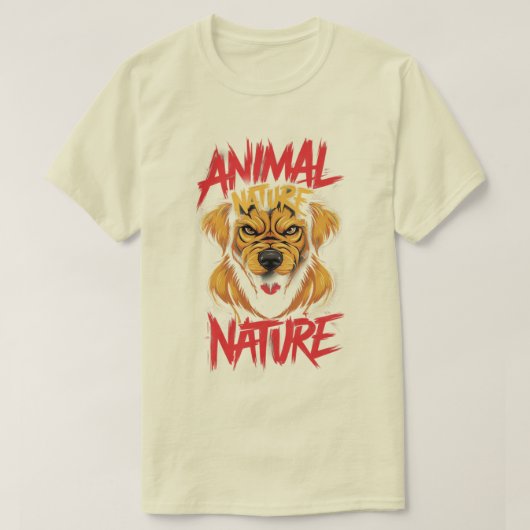 動物本能 アグレッシブ ドッグ グラフィックTシャツ Tシャツ (デザイン正面)