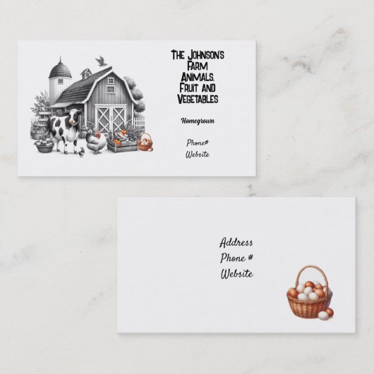 動物果実及び野菜ファームの名刺 名刺 (正面/裏面)