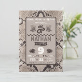 動物柄のヘビ タウペの誕生日招待状 招待状 (スタンド正面)