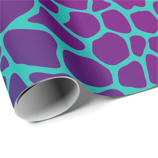 動物柄の包装紙 - キリン ピンク/ブルー ラッピングペーパー (ロールコーナー)