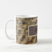 動物柄フォトブラウンと金ゴールド羽 コーヒーマグカップ (左)