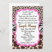 動物柄ベビーシャワー招待状 招待状 (正面/裏面)