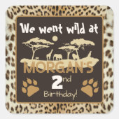 動物柄 レオパード 誕生日 ステッカー (正面)