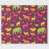 動物模様包み紙 ラッピングペーパー (フラット)